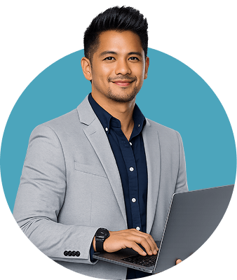 Offshore software developer holding a laptop